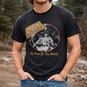 Ozzy Osbourne No Rest for the Wicked 88 89 Tour Graphic Tee Cotton Black Small